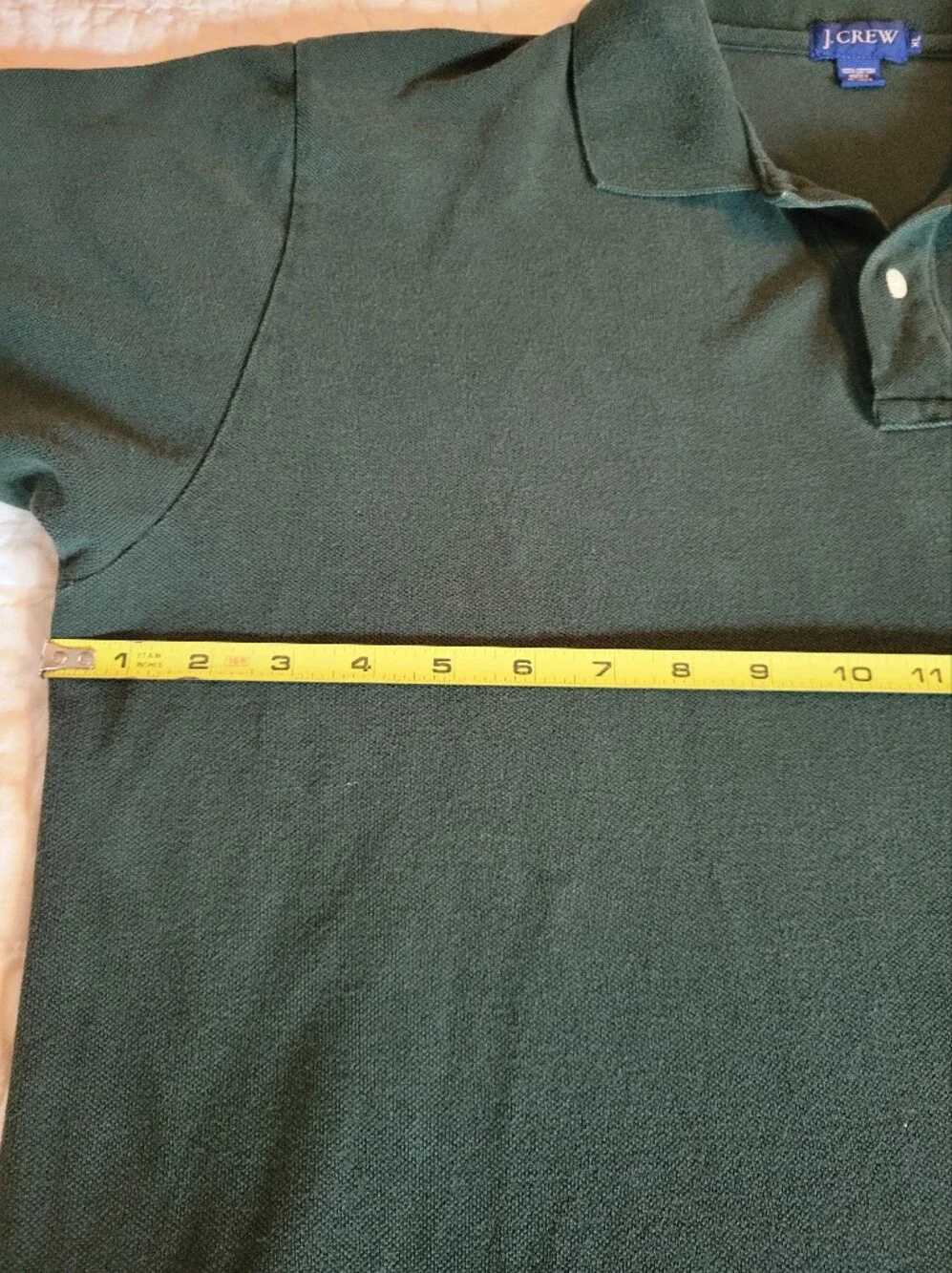 Vintage J. Crew Forest Green Pique Polo Shirt XL 90s Y2K